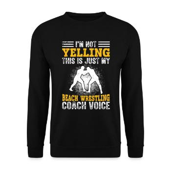 I Don't Scream - Beach Wrestling Coach - Unisex Sweatshirt - black - Front - Alina (178cm) & Michal (187cm)