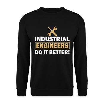 Industrial Engineer Do It Better - Unisex Pullover - Schwarz - Vorne - Alina (178cm) & Michal (187cm)