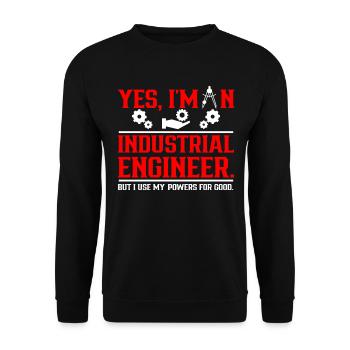 Yes I Am An Industrial Engineer - Unisex Pullover - Schwarz - Vorne - Alina (178cm) & Michal (187cm)
