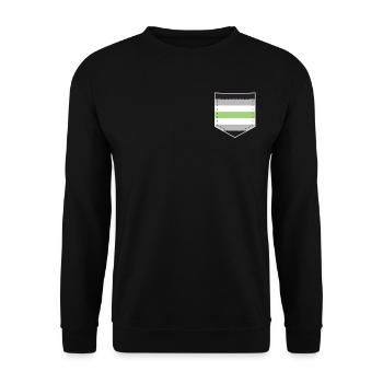 LGBTQ Agender Pride Flag Bag - Unisex Sweatshirt - black - Front - Alina (178cm) & Michal (187cm)