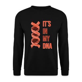 C’EST DANS MON ADN Jambon Bacon Bacon - Sweat-shirt Unisexe - noir - Devant - Alina (178cm) & Michal (187cm)