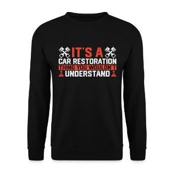 C’est une chose de restauration de voiture - Sweat-shirt Unisexe - noir - Devant - Alina (178cm) & Michal (187cm)