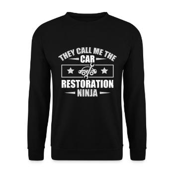Ils m’appellent Ninja de restauration de voiture - Sweat-shirt Unisexe - noir - Devant - Alina (178cm) & Michal (187cm)