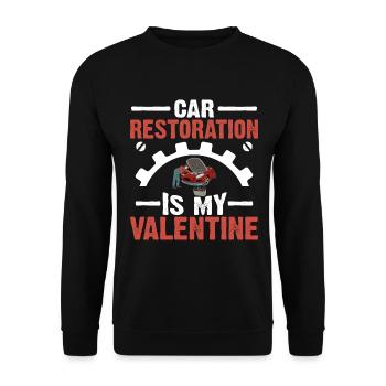 La restauration de voiture est ma Saint-Valentin - Sweat-shirt Unisexe - noir - Devant - Alina (178cm) & Michal (187cm)