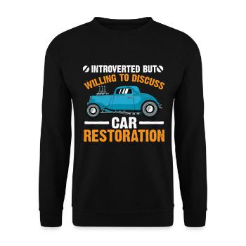Prêt à discuter de la restauration de voiture - Sweat-shirt Unisexe - noir - Devant - Alina (178cm) & Michal (187cm)