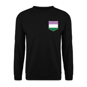 LGBTQ Genderqueer Pride Flagge Tasche - Unisex Pullover - Schwarz - Vorne - Alina (178cm) & Michal (187cm)