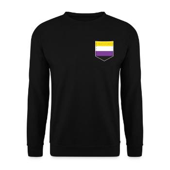 LGBTQ Non-Binary Pride Flag Pocket - Unisex Sweatshirt - black - Front - Alina (178cm) & Michal (187cm)