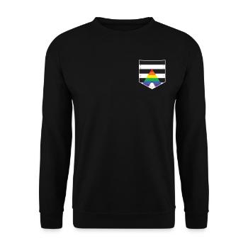 LGBTQ Straight Ally Pride Flagge Tasche - Unisex Pullover - Schwarz - Vorne - Alina (178cm) & Michal (187cm)