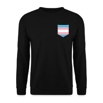 LGBTQ Transgender Pride Flag -Tasche - Unisex Pullover - Schwarz - Vorne - Alina (178cm) & Michal (187cm)