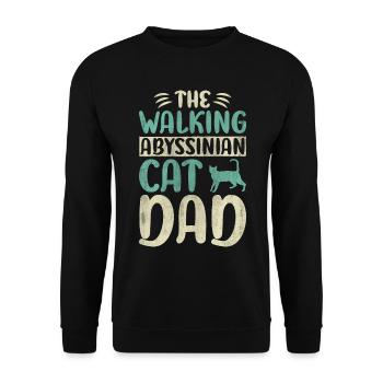 The Walking Abyssinian Cat Dad Kitty Cat Walking - Unisex Pullover - Schwarz - Vorne - Alina (178cm) & Michal (187cm)