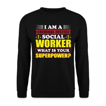 Je suis un travailleur social de justice pénale - Sweat-shirt Unisexe - noir - Devant - Alina (178cm) & Michal (187cm)