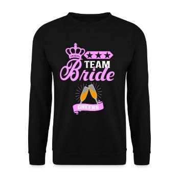 Bachelorette Team Bride Wedding bachelorette party - Unisex Pullover - Schwarz - Vorne - Alina (178cm) & Michal (187cm)