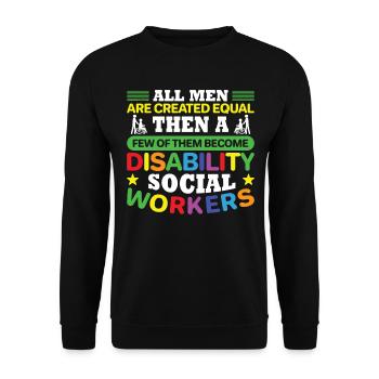 All Men Are Created Equal - Unisex Pullover - Schwarz - Vorne - Alina (178cm) & Michal (187cm)