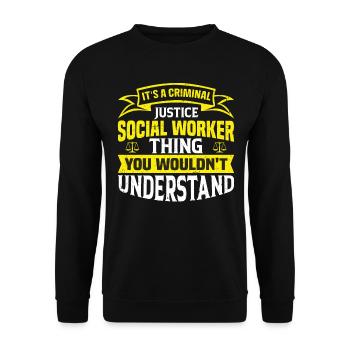 C’est une affaire de travailleur de la justice pénale - Sweat-shirt Unisexe - noir - Devant - Alina (178cm) & Michal (187cm)