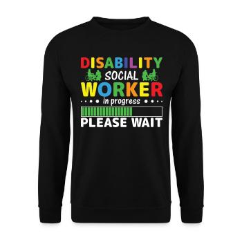 Disability Social Worker In Progress - Unisex Pullover - Schwarz - Vorne - Alina (178cm) & Michal (187cm)