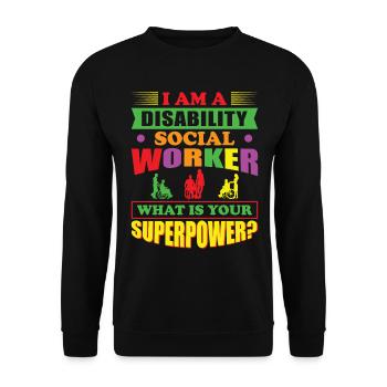 Je suis un travailleur social handicapé - Sweat-shirt Unisexe - noir - Devant - Alina (178cm) & Michal (187cm)