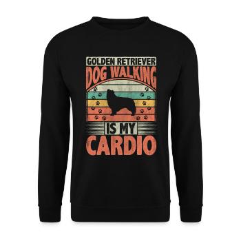 Golden Retriever Dog Walking Is My Cardio Dog - Unisex Pullover - Schwarz - Vorne - Alina (178cm) & Michal (187cm)