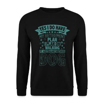 Plan de retraite Promener mon chien de berger australien - Sweat-shirt Unisexe - noir - Devant - Alina (178cm) & Michal (187cm)