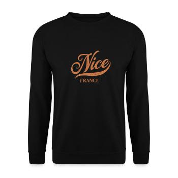 Retro France City - Vintage Nice - Sweat-shirt Unisexe - noir - Devant - Alina (178cm) & Michal (187cm)