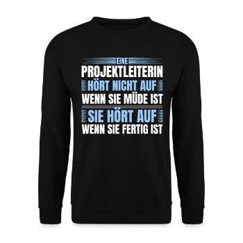 Eine Projektleiterin Hört Nich - Unisex Pullover - Schwarz - Vorne - Alina (178cm) & Michal (187cm)