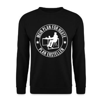 Mein Plan Für Heute Plan Erstellen - Unisex Pullover - Schwarz - Vorne - Alina (178cm) & Michal (187cm)