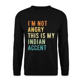 Ich Bin Nicht Wütend Auf Meinen Indischen Akzent - Unisex Pullover - Schwarz - Vorne - Alina (178cm) & Michal (187cm)