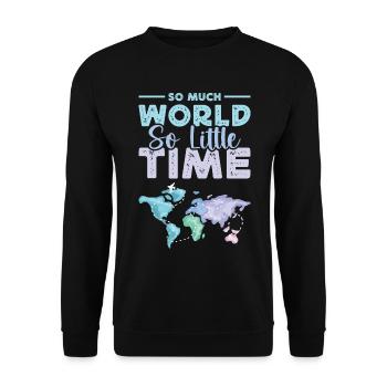 So Much World So Little Time Travel Tourist - Unisex Pullover - Schwarz - Vorne - Alina (178cm) & Michal (187cm)