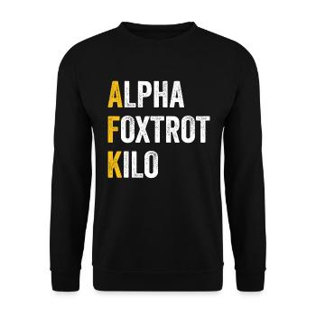 Computerchat Alpha Foxtrotti Kilo - Afk - Unisex Pullover - Schwarz - Vorne - Alina (178cm) & Michal (187cm)