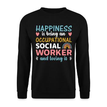 Happiness Is Being A Occupational Worker - Unisex Pullover - Schwarz - Vorne - Alina (178cm) & Michal (187cm)