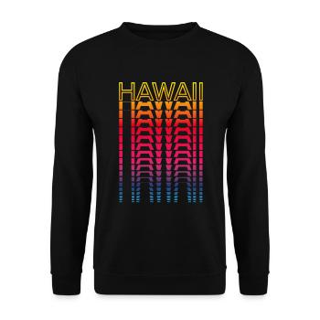 Retro Nostalgic USA État - Rainbow Hawaii - Sweat-shirt Unisexe - noir - Devant - Alina (178cm) & Michal (187cm)