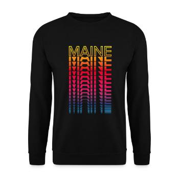 Retro Nostalgic USA State - Rainbow Maine - Unisex Sweatshirt - black - Front - Alina (178cm) & Michal (187cm)