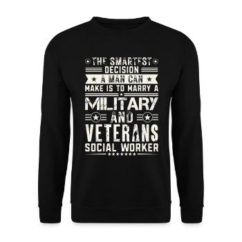 The Smartest Decision A Man Can Make - Unisex Sweatshirt - black - Front - Alina (178cm) & Michal (187cm)