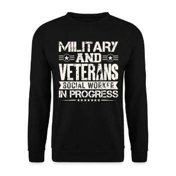 Travailleur social militaire et vétéran - Sweat-shirt Unisexe - noir - Devant - Alina (178cm) & Michal (187cm)