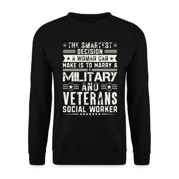 The Smartest Decision A Woman Can Make - Unisex Sweatshirt - black - Front - Alina (178cm) & Michal (187cm)