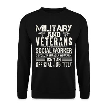 Military And Veterans Social Workers - Unisex Pullover - Schwarz - Vorne - Alina (178cm) & Michal (187cm)