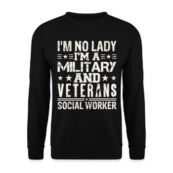 I'm A Military & Veterans Social Worker - Unisex Sweatshirt - black - Front - Alina (178cm) & Michal (187cm)