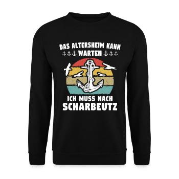 Scharbeutz Sprüche Scharbeutzer - Unisex Pullover - Schwarz - Vorne - Alina (178cm) & Michal (187cm)