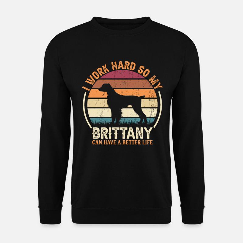 Arbeit Hart Arbeiten - Retro Brittany - Unisex Pullover - Schwarz