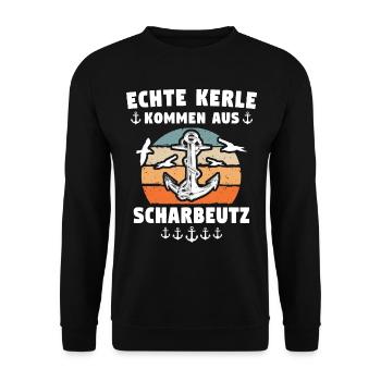 Scharbeutz Sprüche Scharbeutzer Ostsee - Unisex Pullover - Schwarz - Vorne - Alina (178cm) & Michal (187cm)