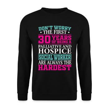 Être un travailleur en soins palliatifs et social - Sweat-shirt Unisexe - noir - Devant - Alina (178cm) & Michal (187cm)
