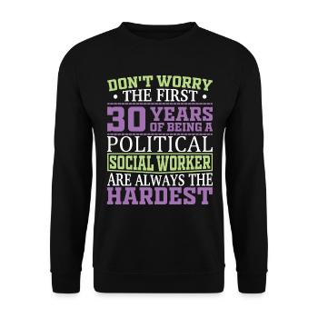 Être un travailleur social politique - Sweat-shirt Unisexe - noir - Devant - Alina (178cm) & Michal (187cm)