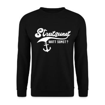 Stralsund Ostsee Urlaub - Unisex Pullover - Schwarz - Vorne - Alina (178cm) & Michal (187cm)