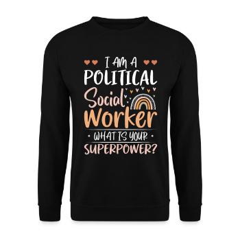 Je suis travailleuse sociale politique - Sweat-shirt Unisexe - noir - Devant - Alina (178cm) & Michal (187cm)
