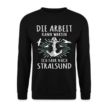 Stralsund Ostsee Urlaub - Unisex Pullover - Schwarz - Vorne - Alina (178cm) & Michal (187cm)