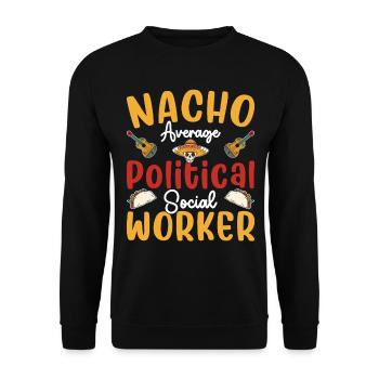 Nacho Travailleur social politique moyen - Sweat-shirt Unisexe - noir - Devant - Alina (178cm) & Michal (187cm)