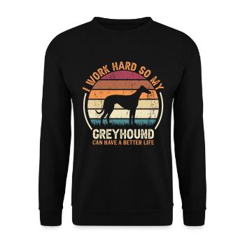 Hard work - Retro Greyhound - Unisex Sweatshirt - black - Front - Alina (178cm) & Michal (187cm)