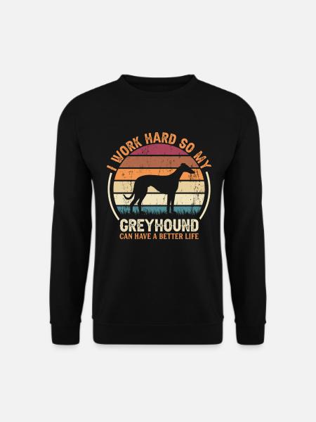 Travail acharné - Retro Greyhound - Sweat-shirt Unisexe - noir