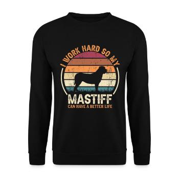 Travaillez dur - Retro Mastiff - Sweat-shirt Unisexe - noir - Devant - Alina (178cm) & Michal (187cm)