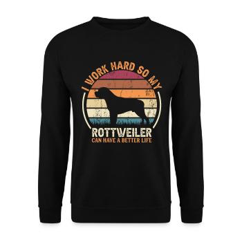 Hard Work - Retro Rottweiler - Unisex Sweatshirt - black - Front - Alina (178cm) & Michal (187cm)