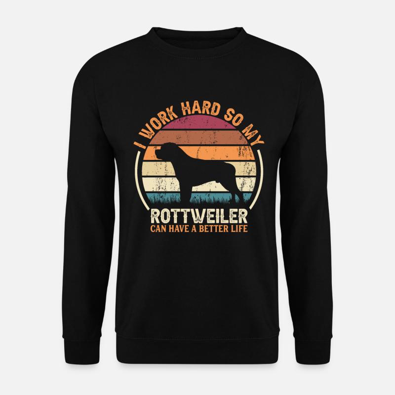 Hard Work - Retro Rottweiler - Unisex Sweatshirt - black